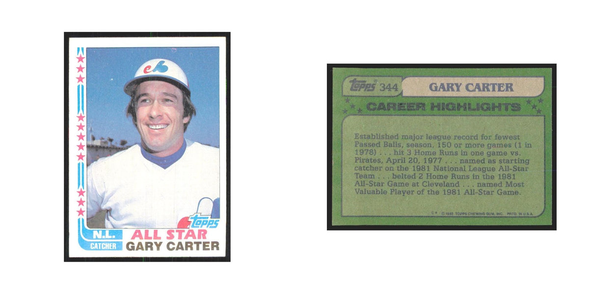 1982 Topps Gary Carter Montreal Expos #344