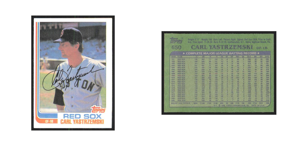 1982 Topps Carl Yastrzemski Red Sox #650