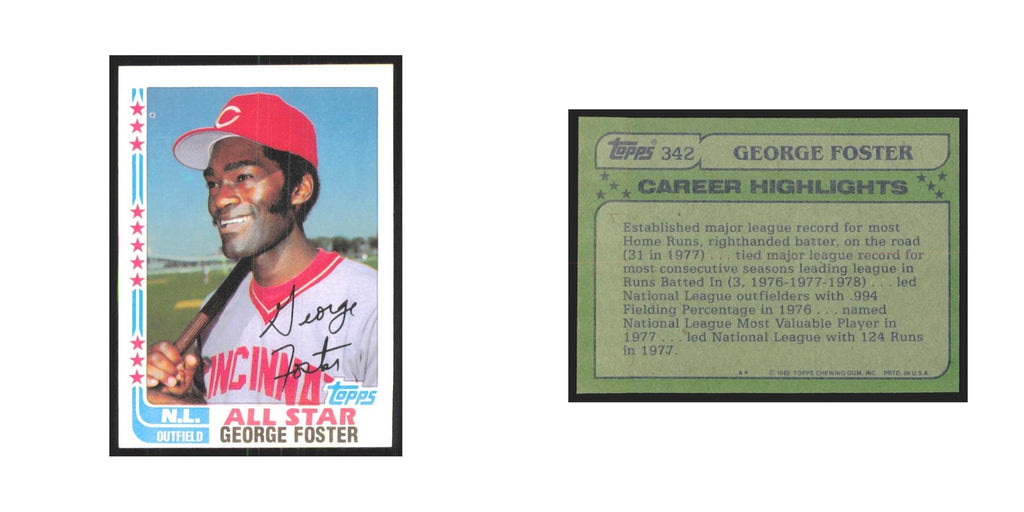 1982 Topps George Foster Reds #342