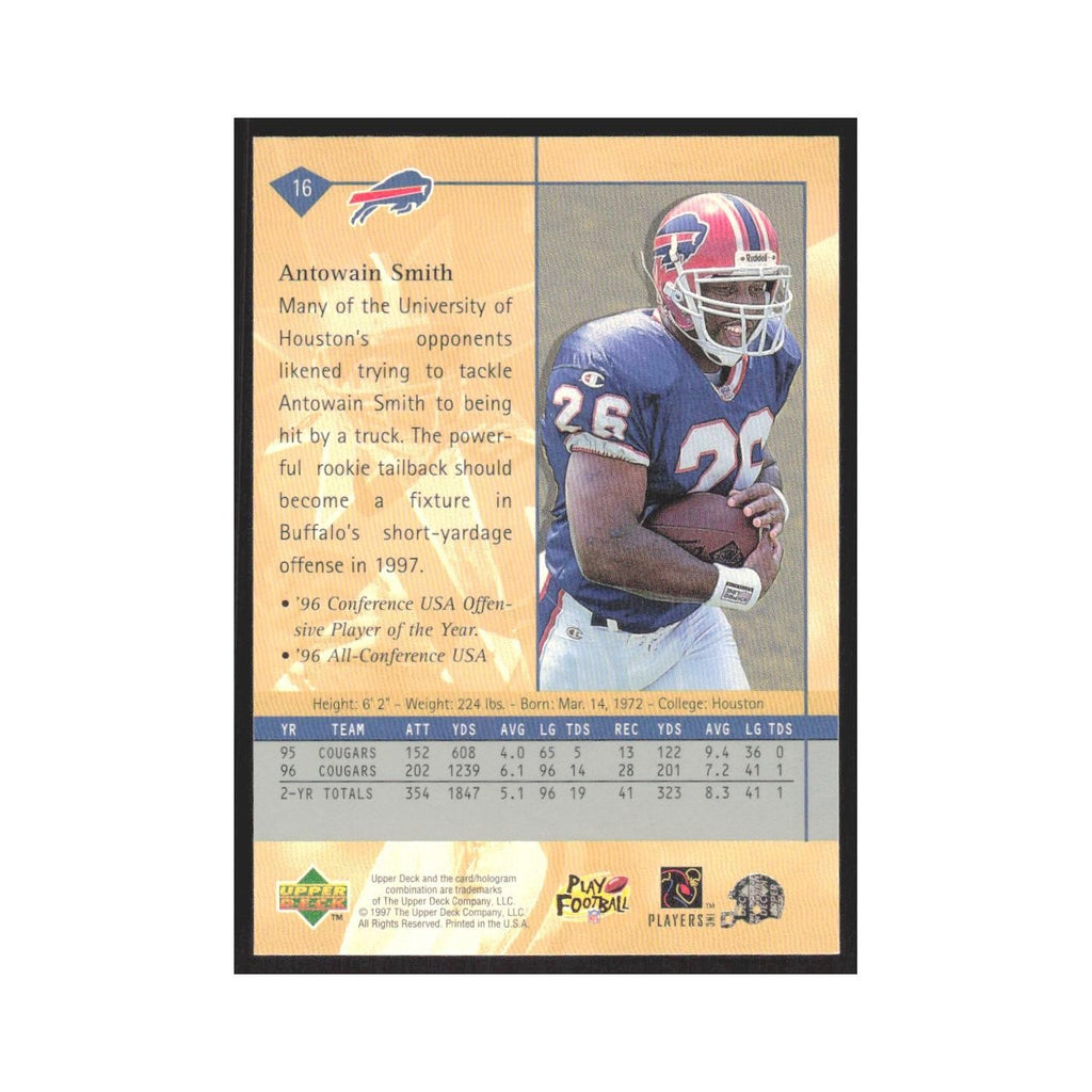 1997 Upper Deck Antowain Smith RC Bills #16