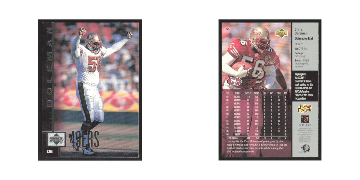 1997 Upper Deck Chris Doleman 49ers #53