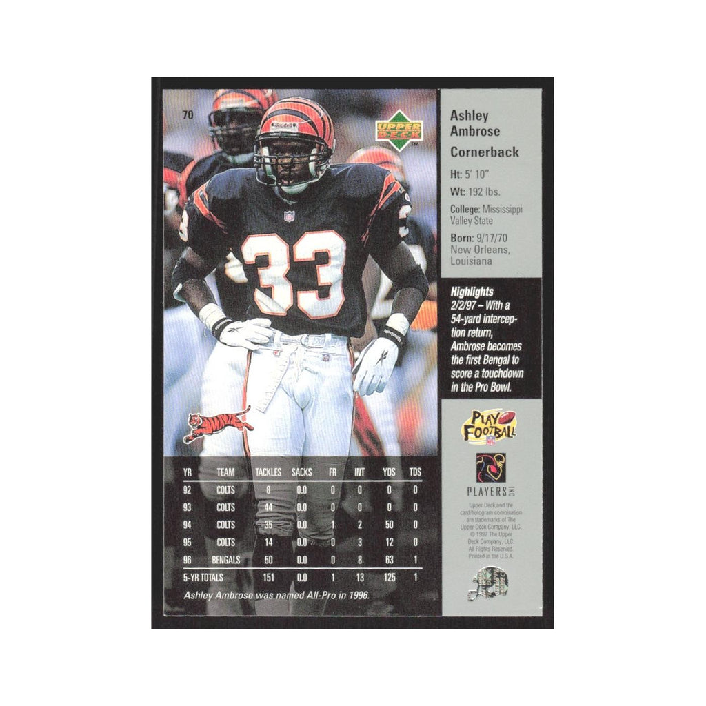 1997 Upper Deck Ashley Ambrose Bengals #70