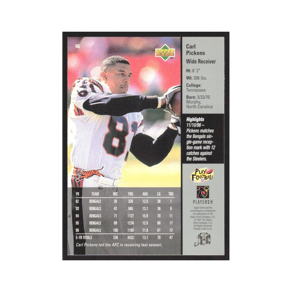 1997 Upper Deck Carl Pickens Bengals #66