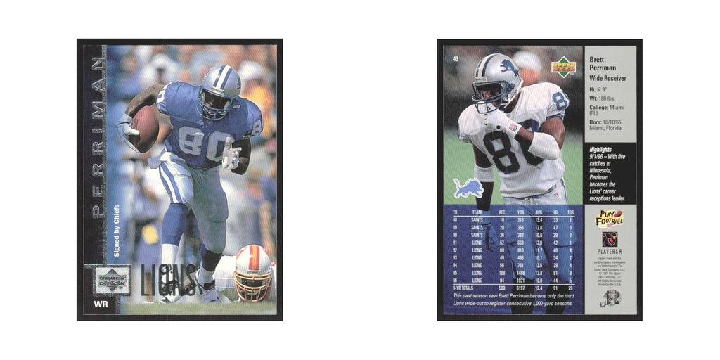 1997 Upper Deck Brett Perriman Chiefs #43