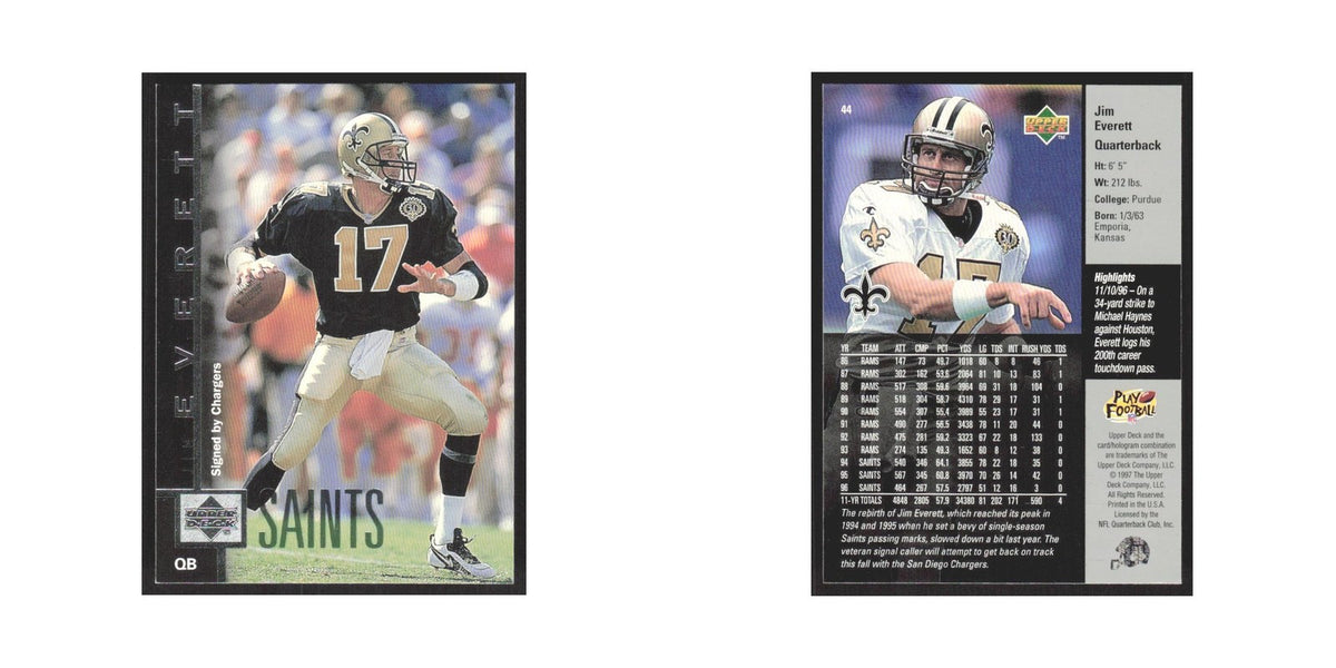 1997 Upper Deck Jim Everett San Diego Chargers #44