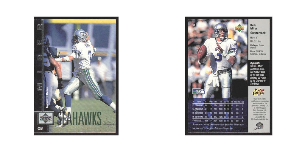 1997 Upper Deck Rick Mirer Bears #64