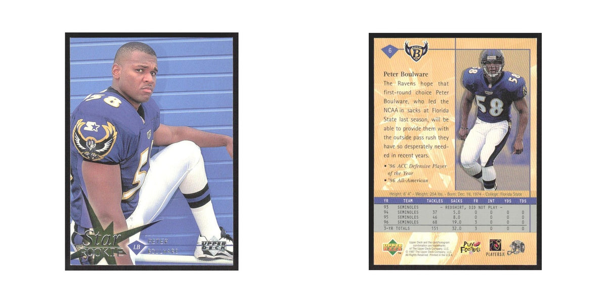 1997 Upper Deck Peter Boulware RC Ravens #6