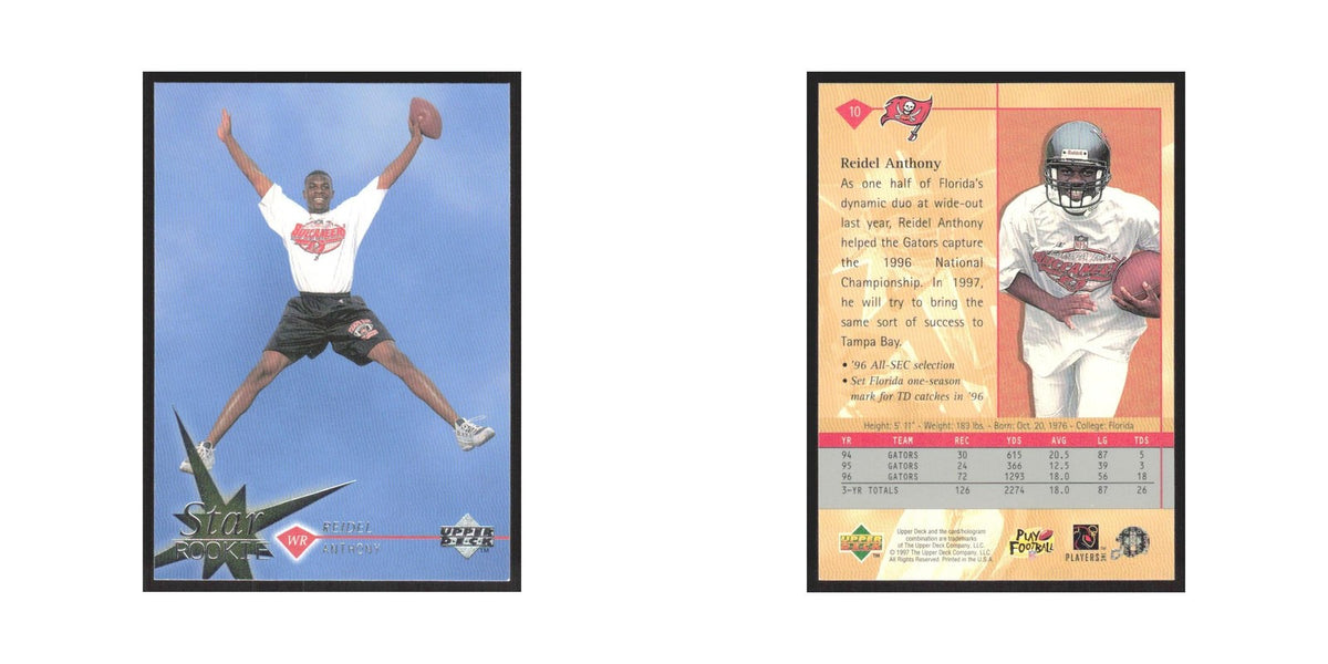 1997 Upper Deck Reidel Anthony RC Buccaneers #10