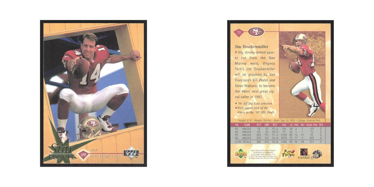 1997 Upper Deck Jim Druckenmiller RC 49ers #13