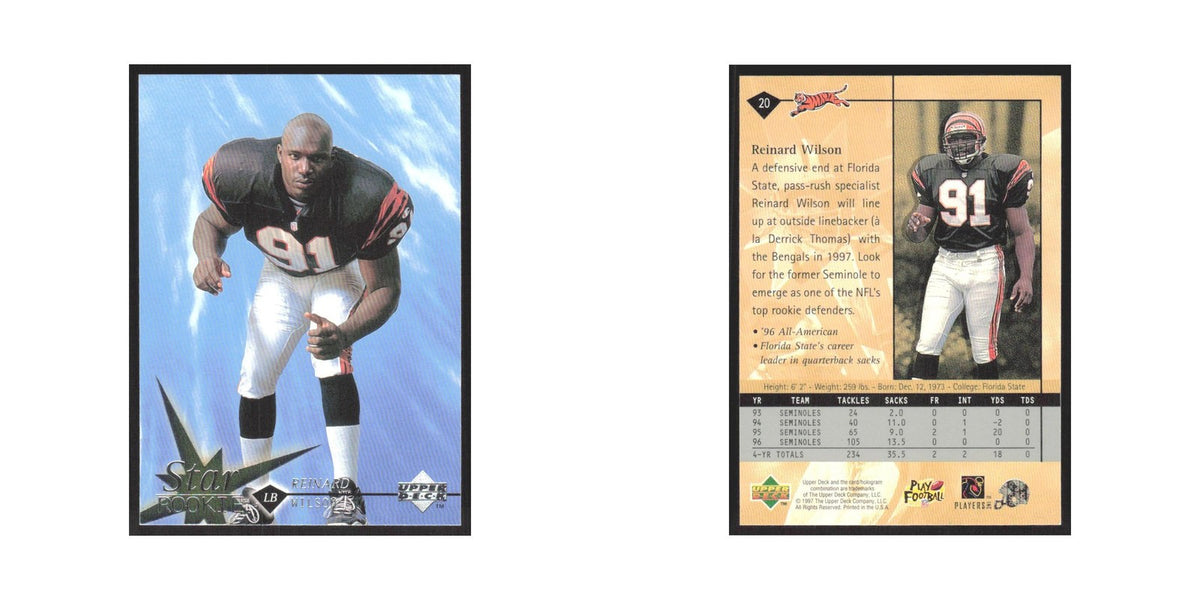1997 Upper Deck Reinard Wilson RC Bengals #20