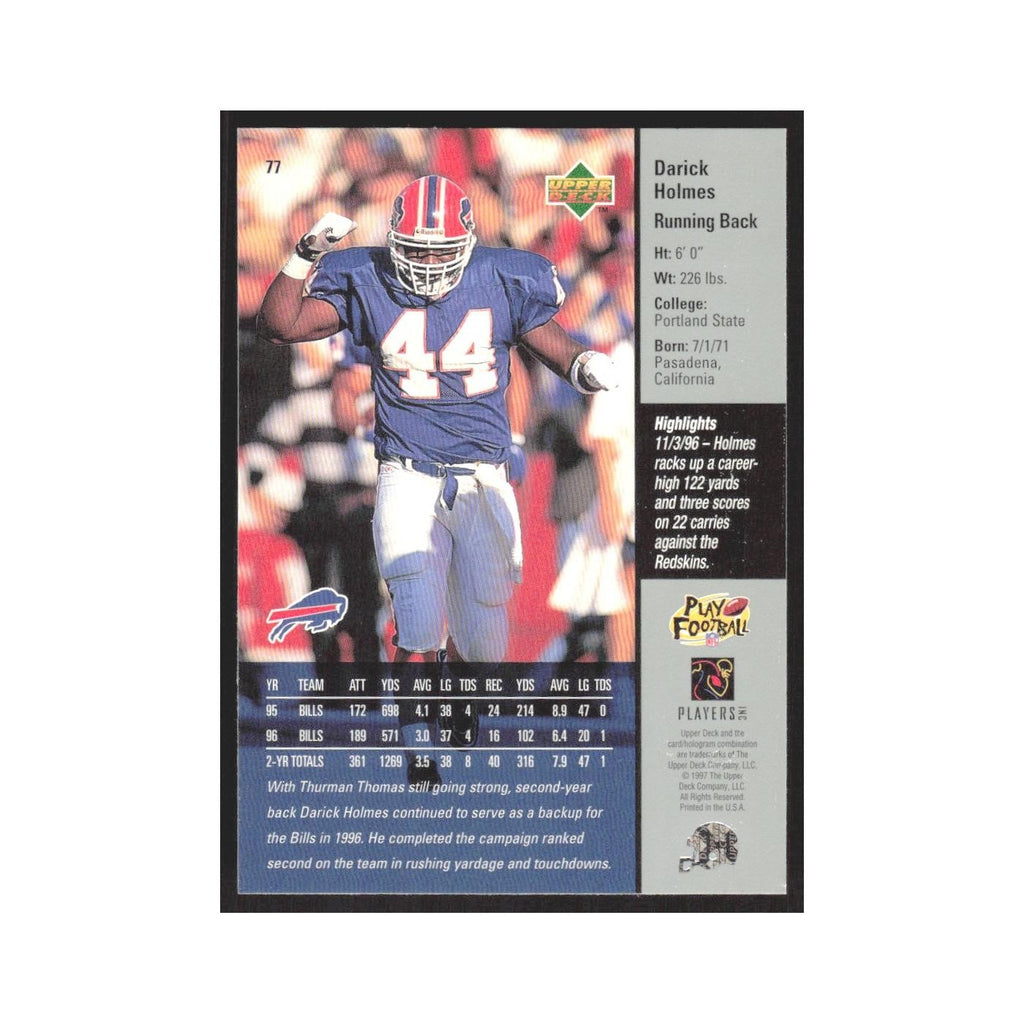 1997 Upper Deck Darick Holmes Bills #77