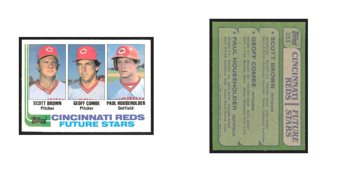1982 Topps Scott Brown/Geoff Combe/Paul Householder Reds #351