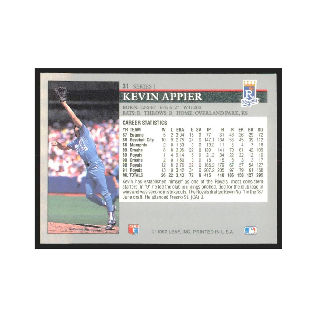 1992 Leaf Kevin Appier Royals #31.0