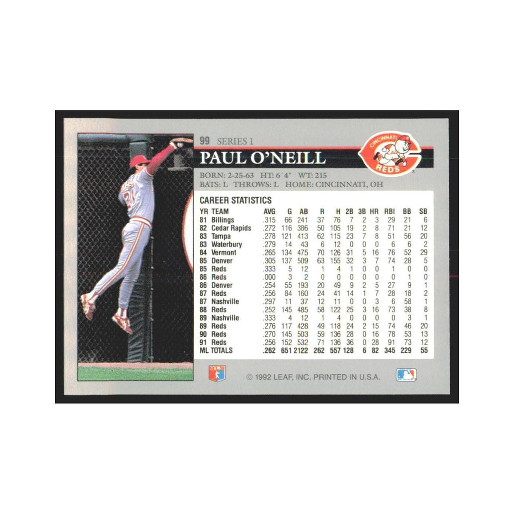 1992 Leaf Paul O'Neill Reds #99.0