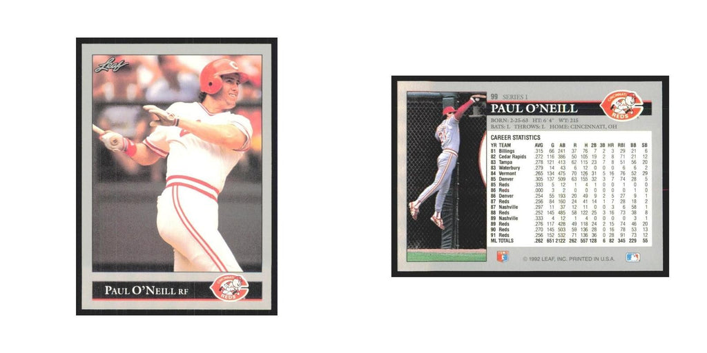 1992 Leaf Paul O'Neill Reds #99.0