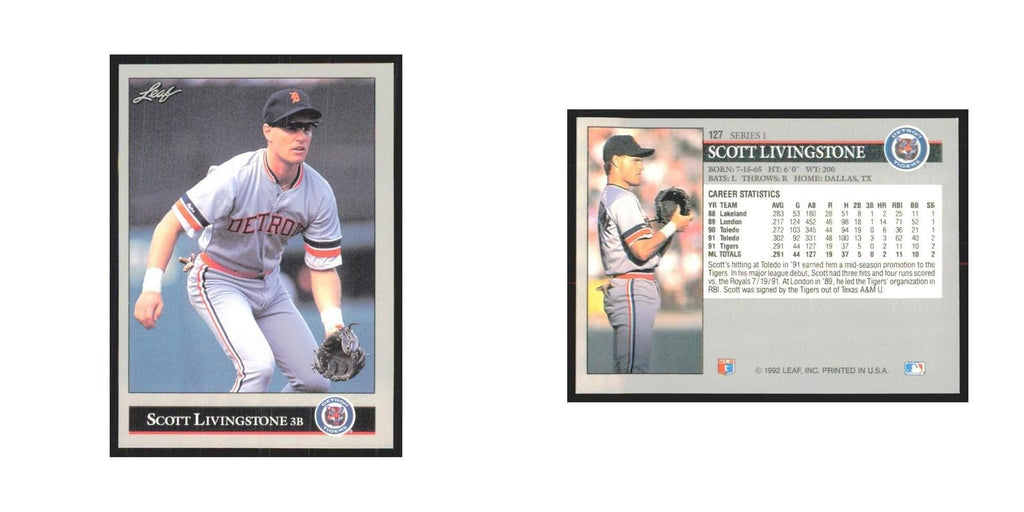 1992 Leaf Scott Livingstone Tigers #127.0