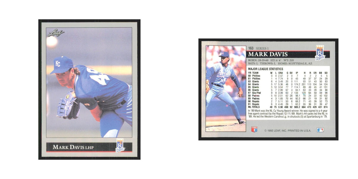 1992 Leaf Mark Davis Royals #163.0