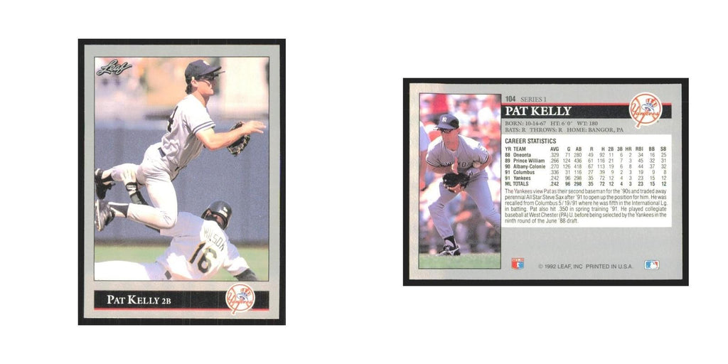 1992 Leaf Pat Kelly Yankees #104.0