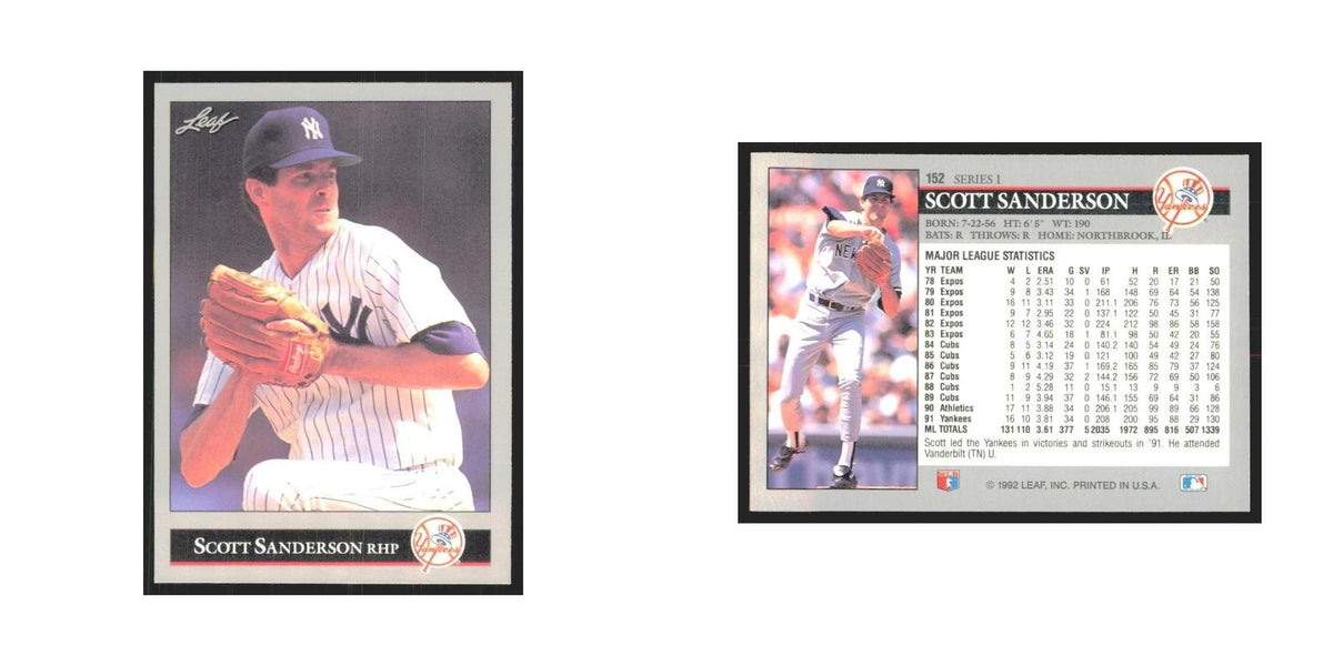 1992 Leaf Scott Sanderson Yankees #152.0