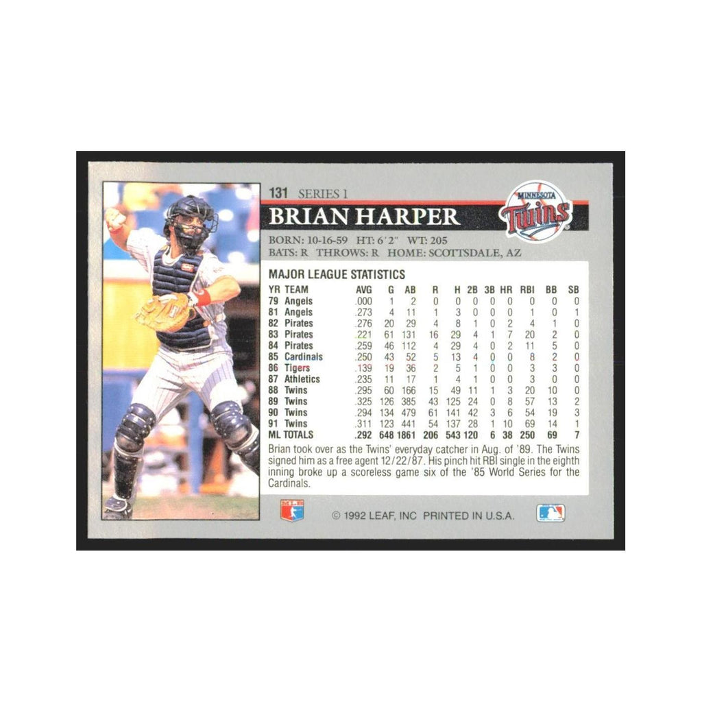 1992 Leaf Brian Harper Twins #131.0