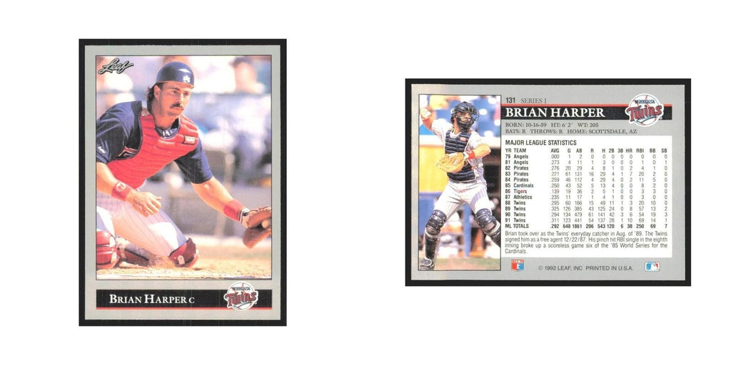 1992 Leaf Brian Harper Twins #131.0