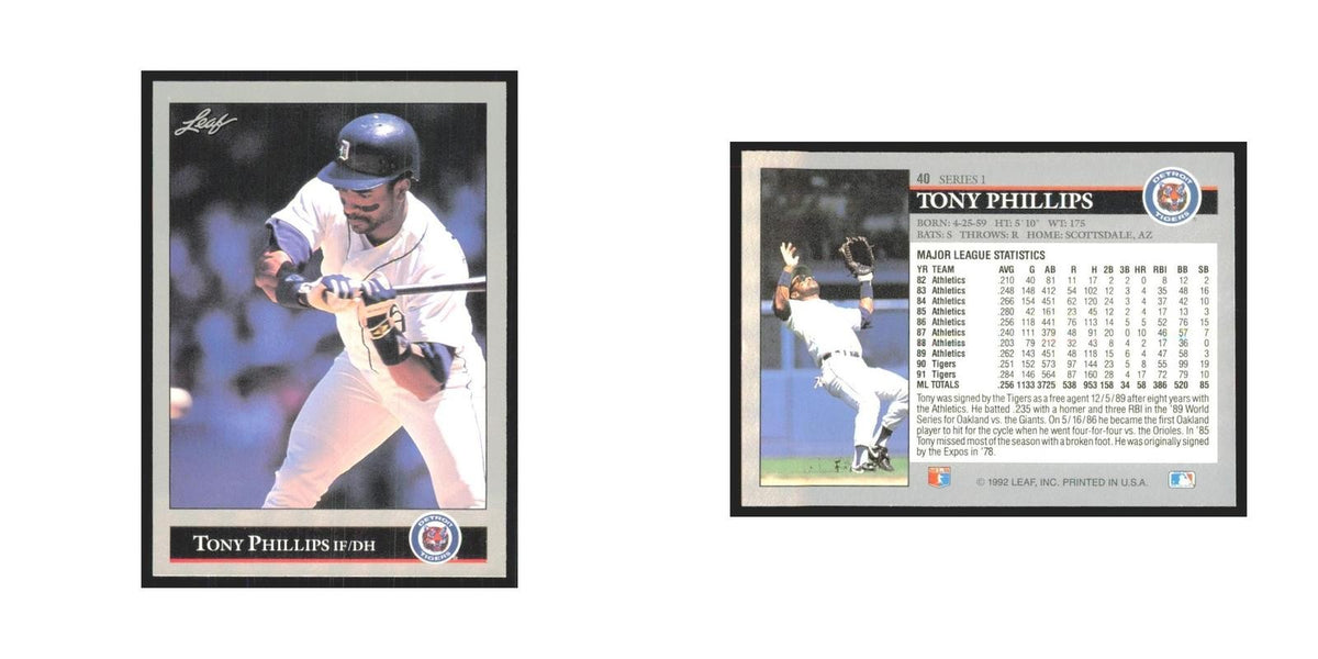 1992 Leaf Tony Phillips Tigers #40.0