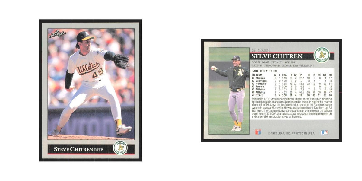 1992 Leaf Steve Chitren Athletics #32.0
