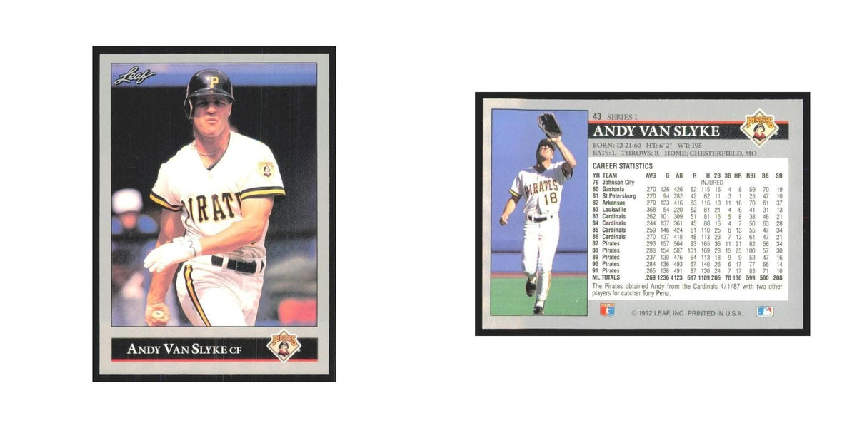 1992 Leaf Andy Van Slyke Pirates #43.0