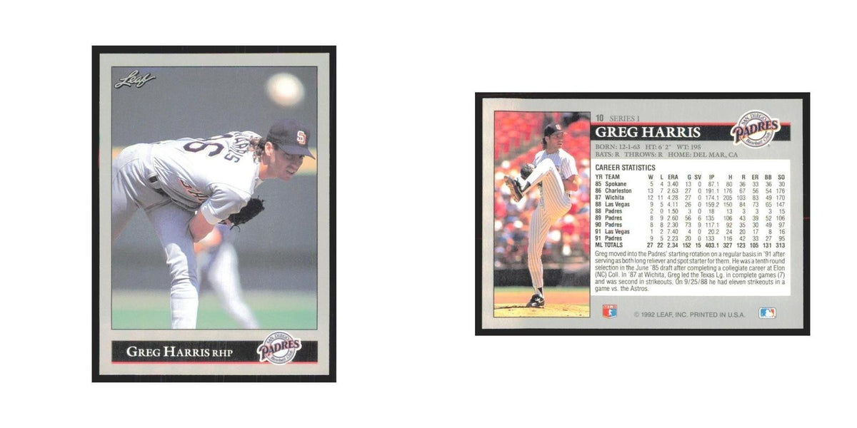 1992 Leaf Greg Harris Padres #10.0