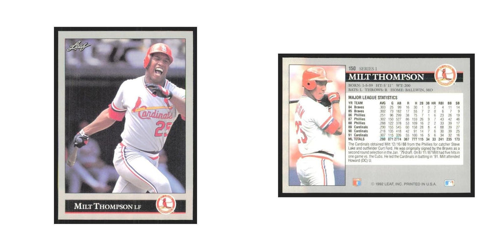 1992 Leaf Milt Thompson Cardinals #150.0