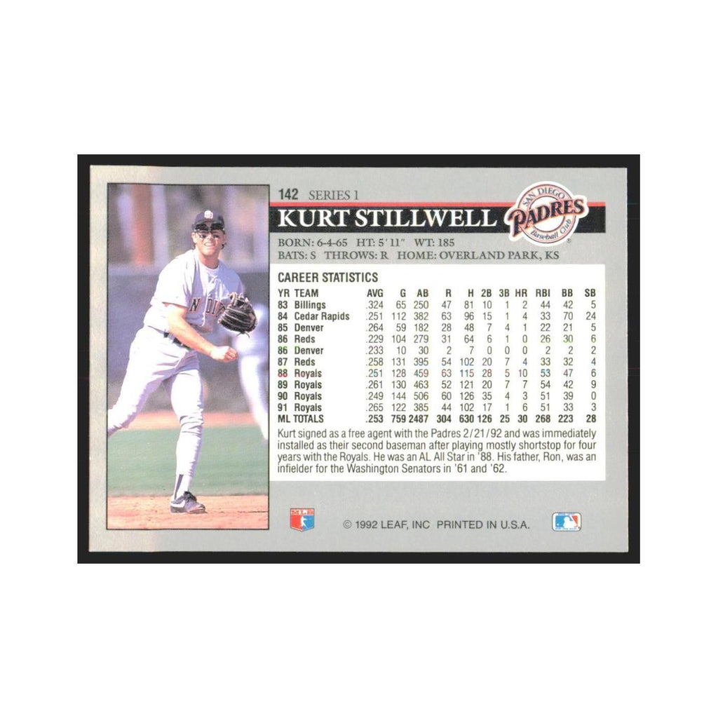 1992 Leaf Kurt Stillwell Padres #142.0