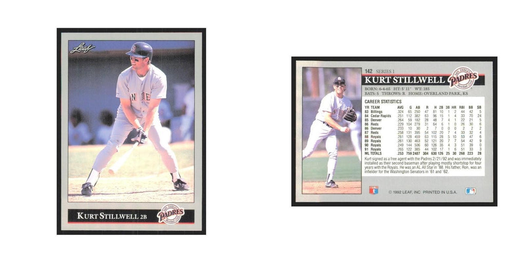 1992 Leaf Kurt Stillwell Padres #142.0