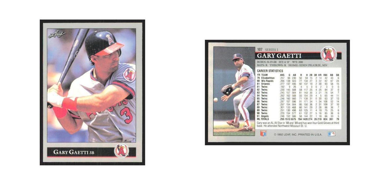 1992 Leaf Gary Gaetti Angels #107.0