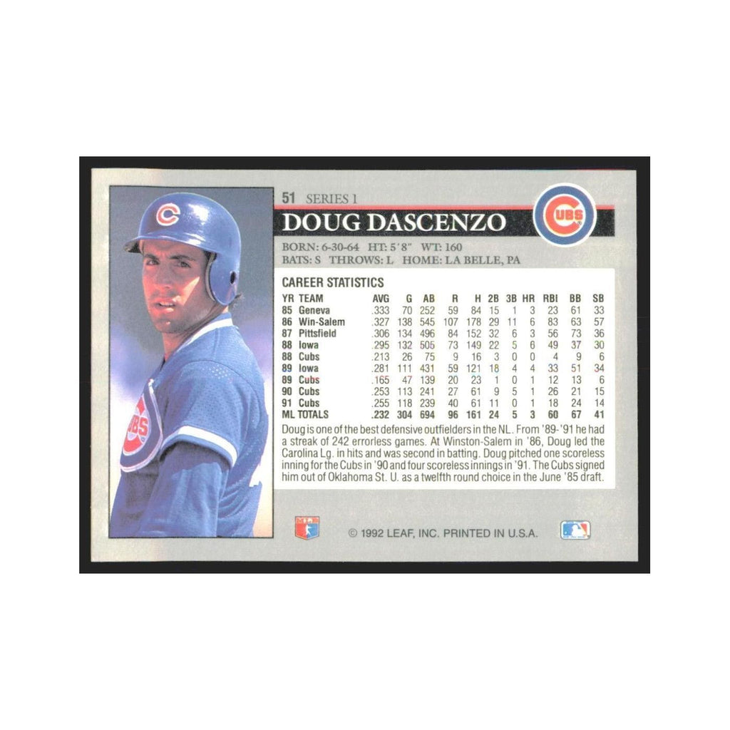 1992 Leaf Doug Dascenzo Cubs #51.0