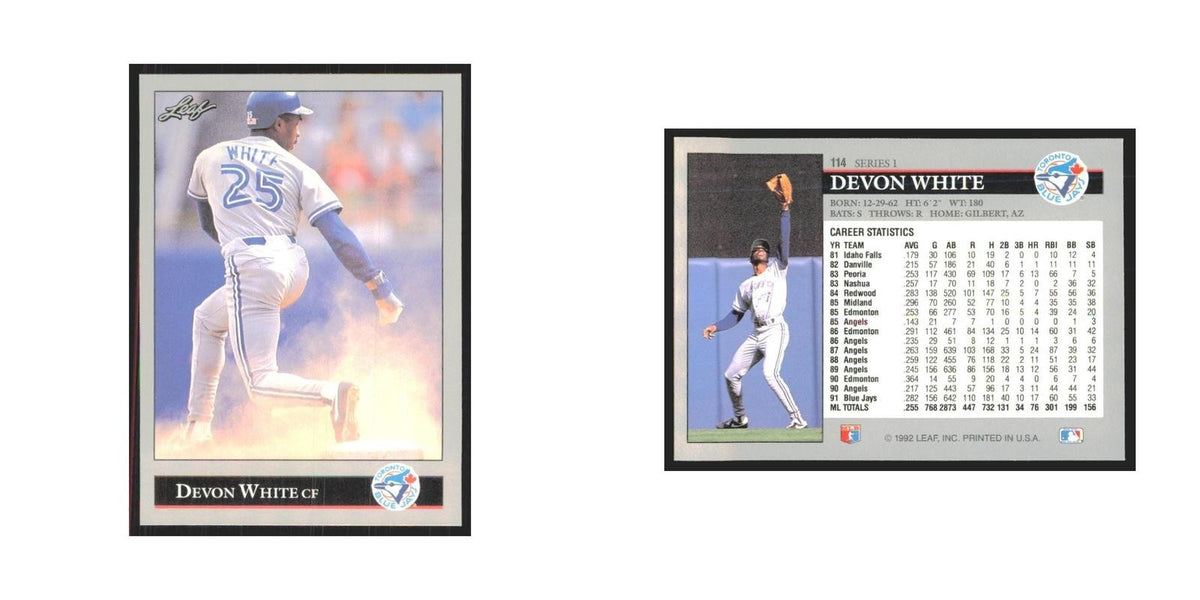 1992 Leaf Devon White Blue Jays #114.0