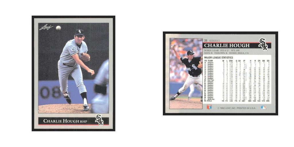 1992 Leaf Charlie Hough White Sox #39.0