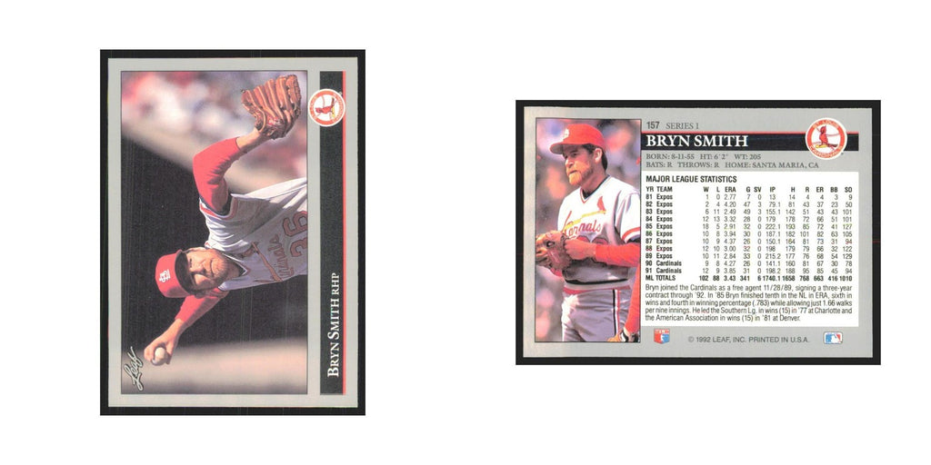 1992 Leaf Bryn Smith Cardinals #157.0