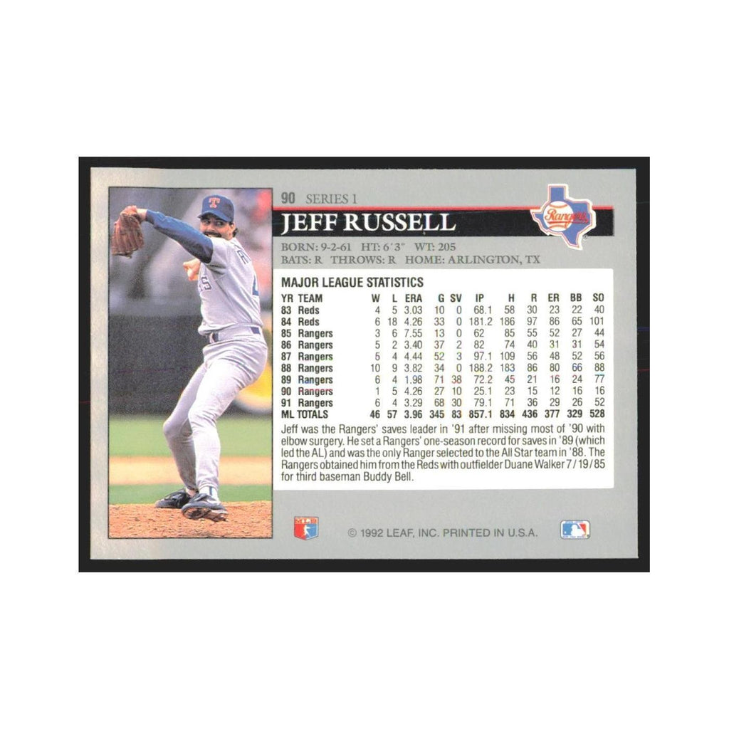 1992 Leaf Jeff Russell Rangers #90.0
