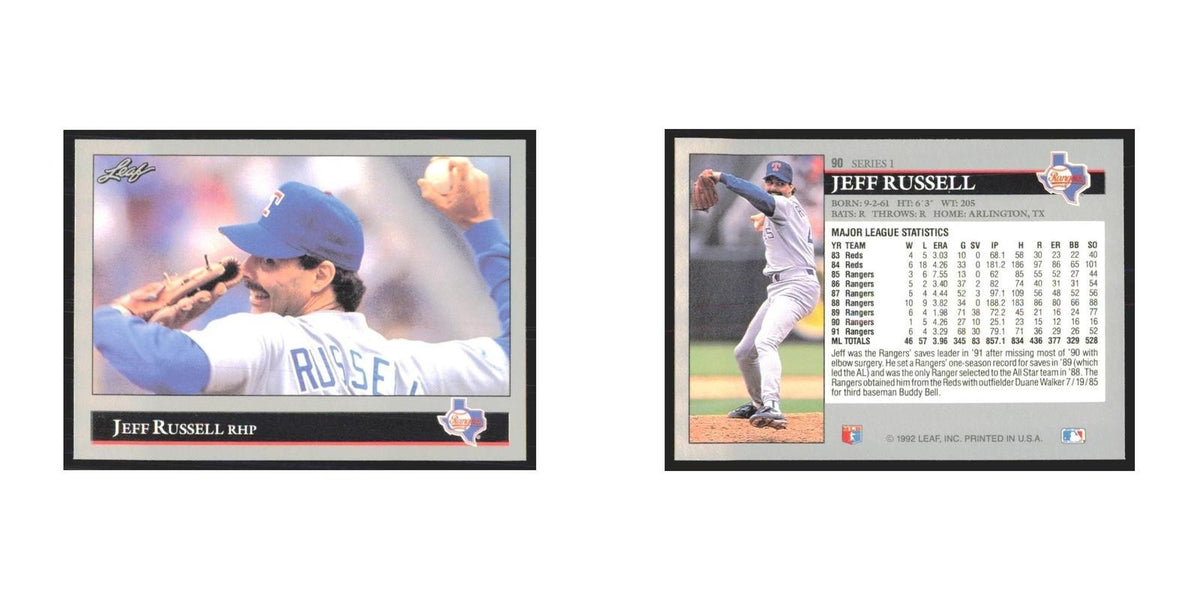 1992 Leaf Jeff Russell Rangers #90.0