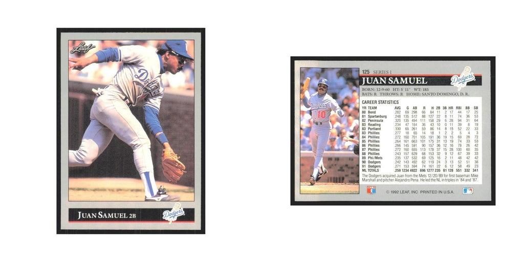 1992 Leaf Juan Samuel Dodgers #125.0