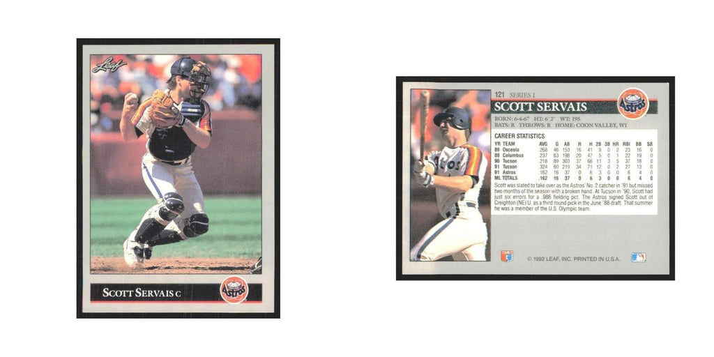 1992 Leaf Scott Servais Astros #121.0