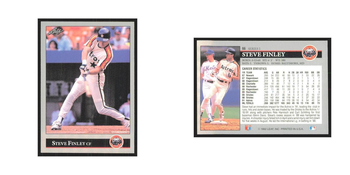 1992 Leaf Steve Finley Astros #66.0