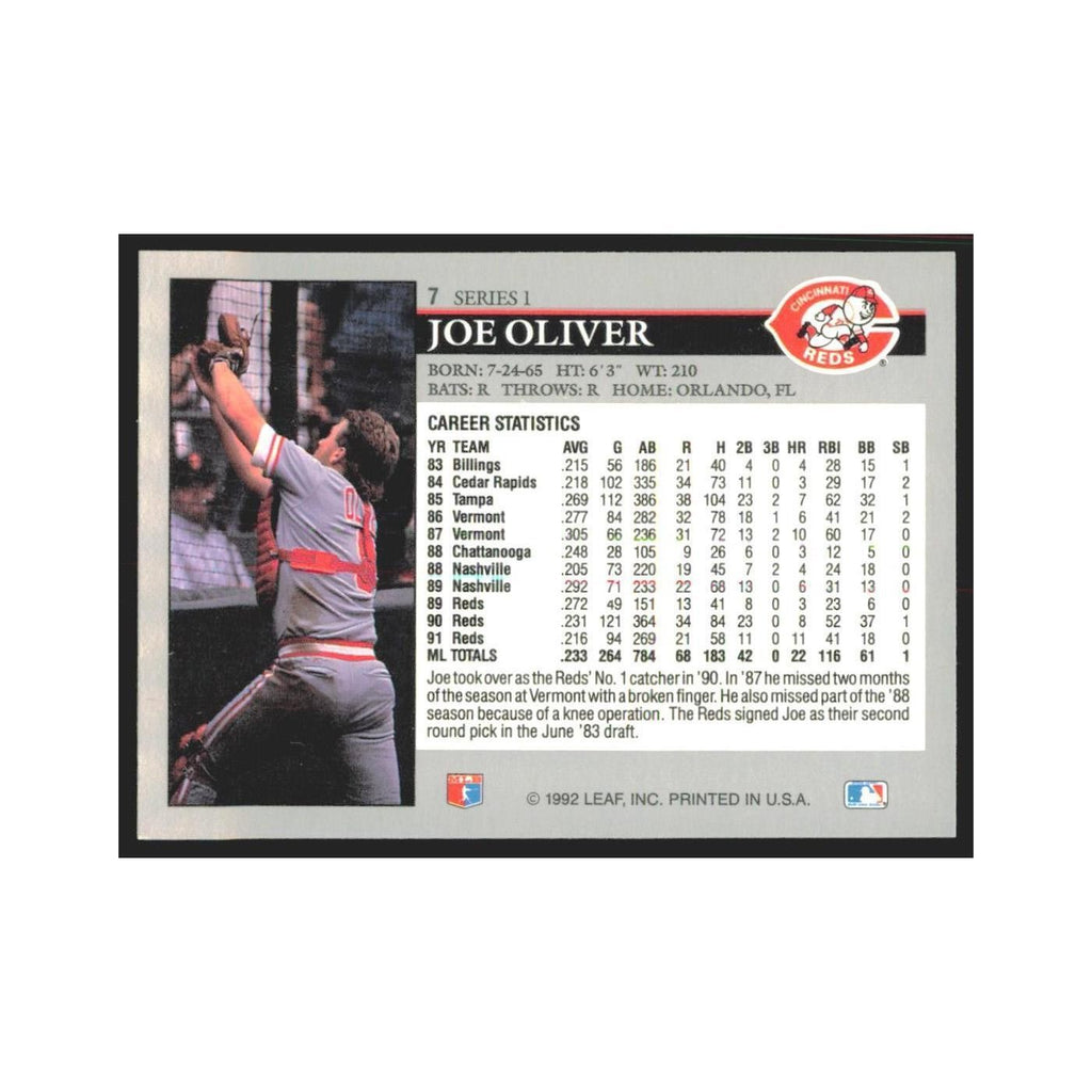 1992 Leaf Joe Oliver Reds #7.0