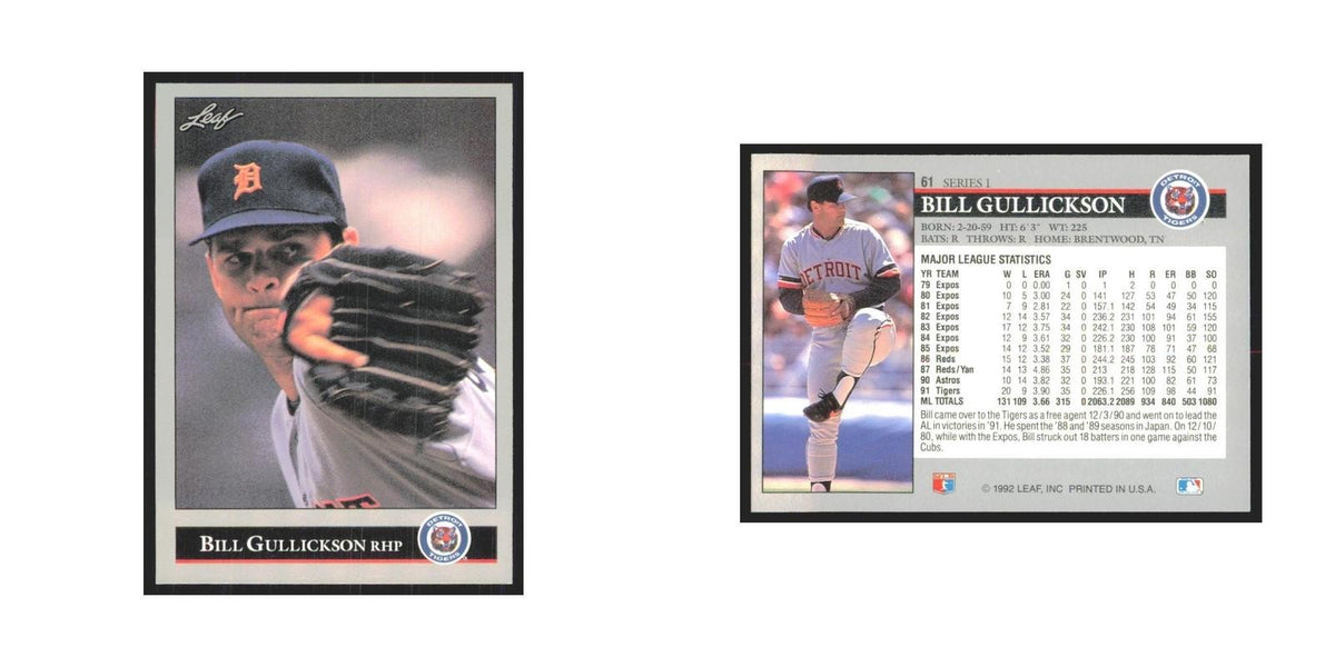 1992 Leaf Bill Gullickson Tigers #61.0