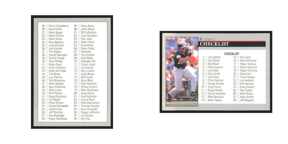 1992 Leaf Checklist Yankees #67.0