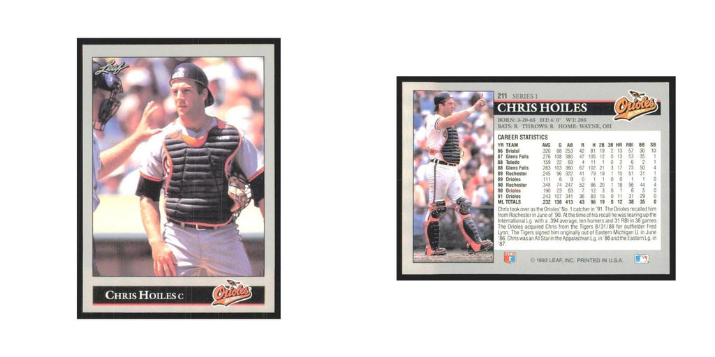 1992 Leaf Chris Hoiles Orioles #211.0