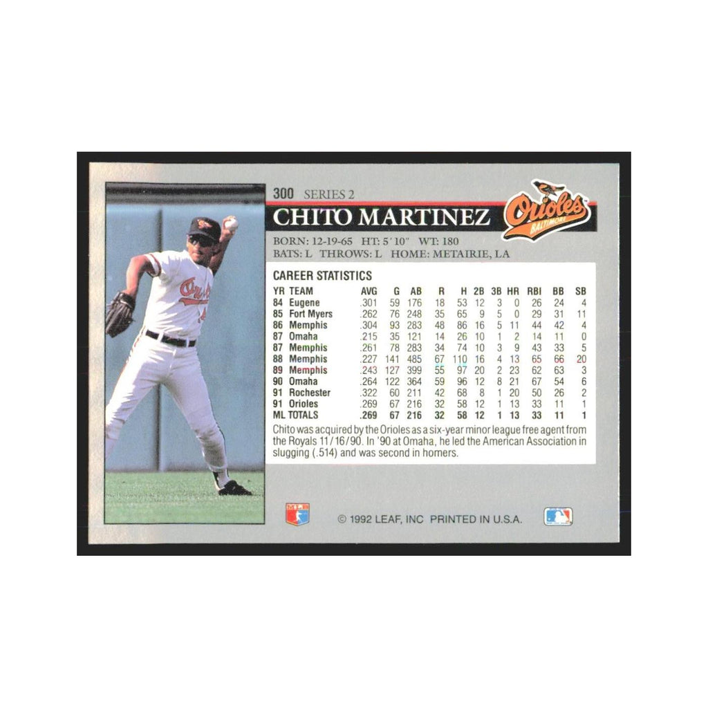 1992 Leaf Chito Martinez Orioles #300.0