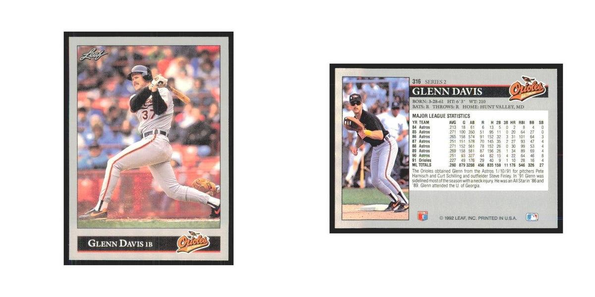 1992 Leaf Glenn Davis Orioles #316.0