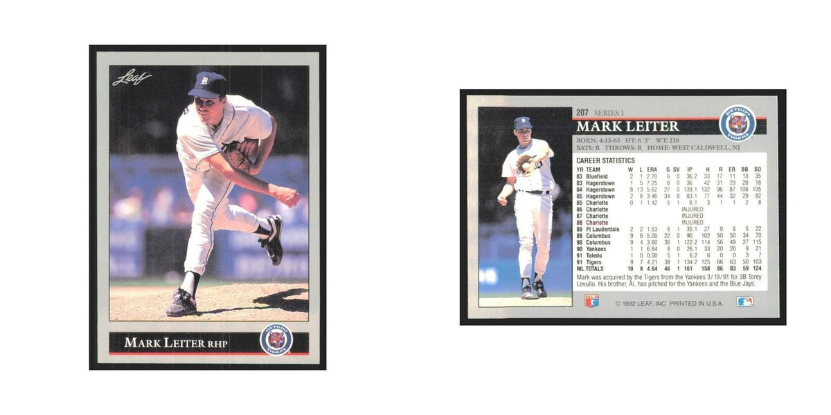1992 Leaf Mark Leiter Tigers #207.0