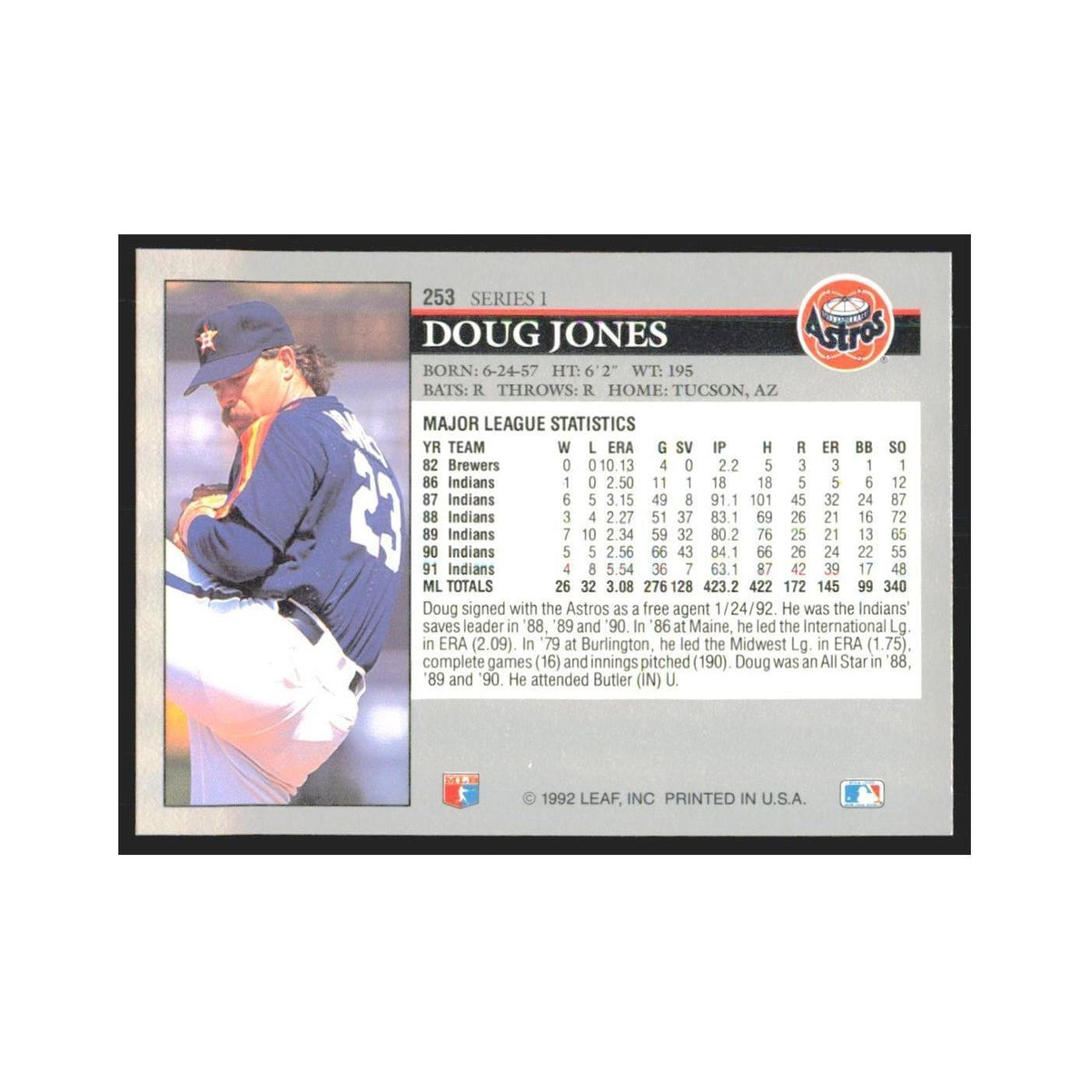 1992 Leaf Doug Jones Astros #253.0